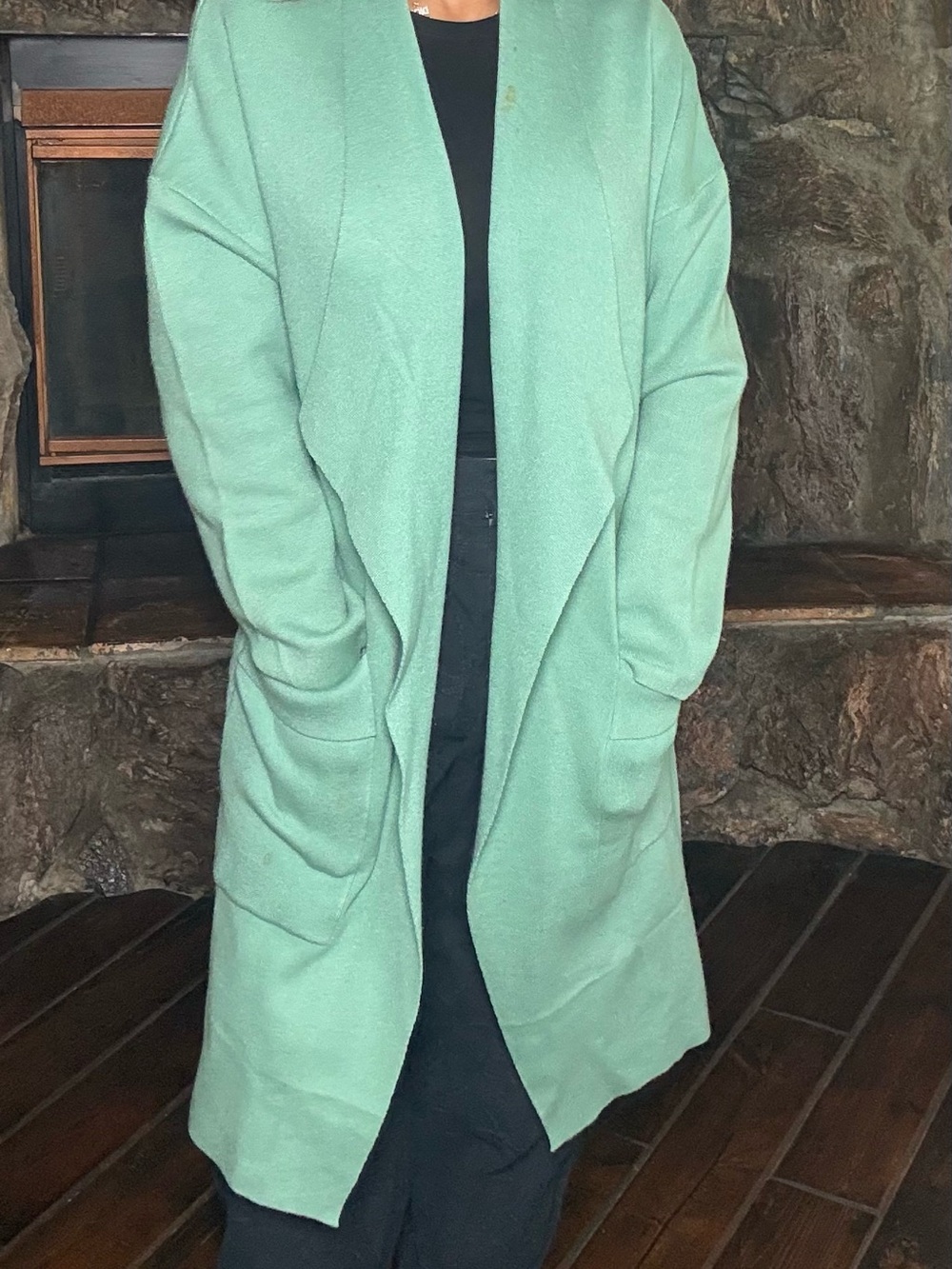 Mint Open-Front Longline Women's Cardigan Sweater